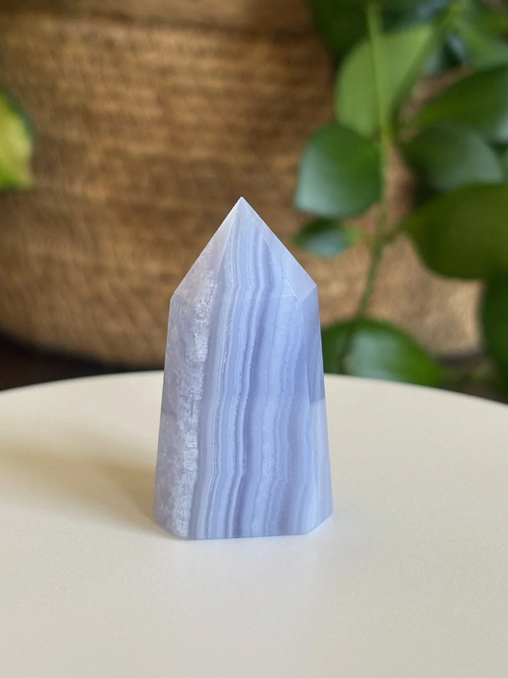 Small Blue Lace Agate Crystal Tower